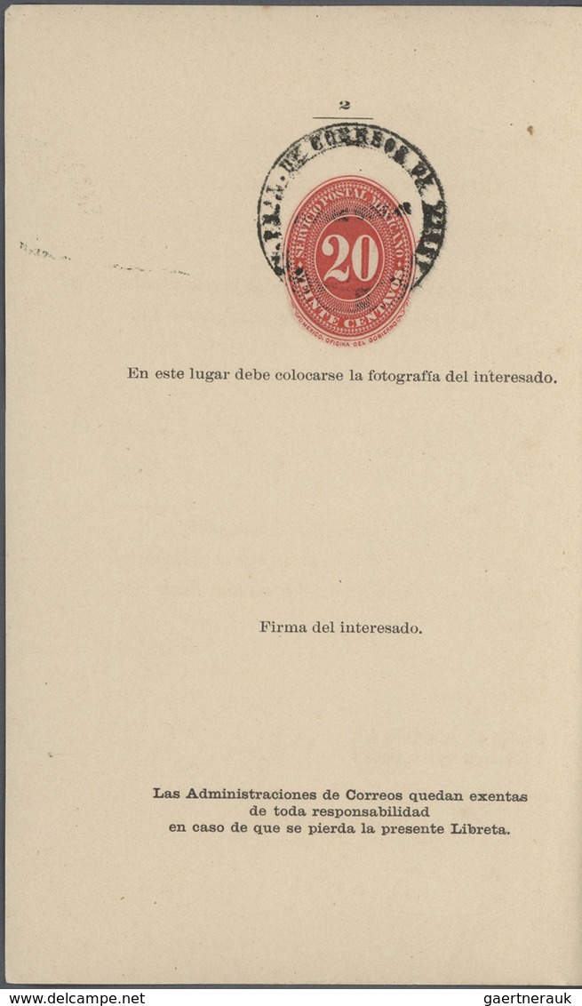 Mexiko - Ganzsachen: 1886, UPU Postal-identification-pass "Libretta De Identidad" With Inside Cancel - México
