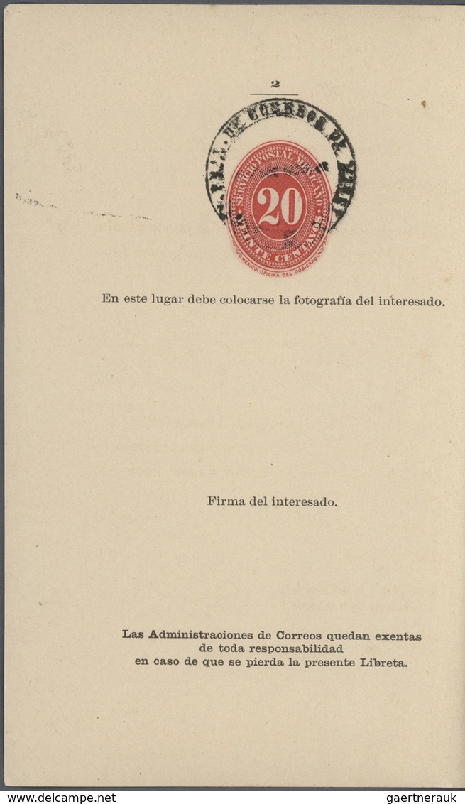 Mexiko - Ganzsachen: 1886, UPU Postal-identification-pass "Libretta De Identidad" With Inside Cancel - Mexico