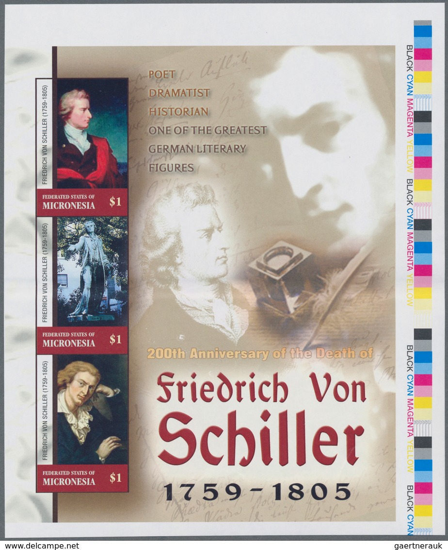 Mikronesien: 2005, 200th Anniversary Of The Death Of Friedrich Von Schiller Complete Set Of Three In - Mikronesien