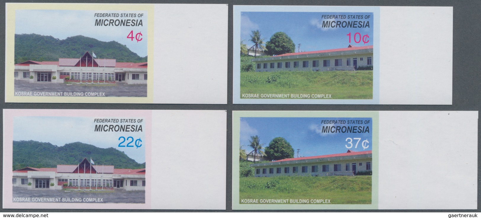 Mikronesien: 2005, Government Buildings On Kosrae Island Complete IMPERFORATE Set Of Four From Right - Micronesia
