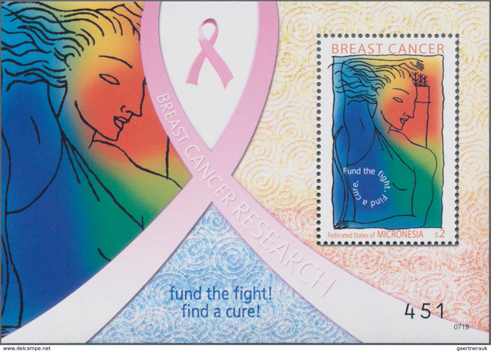 Mikronesien: 2008, Fight Against Breast Cancer In Perforate And IMPERFORATE Miniature Sheets, Mint N - Micronesië