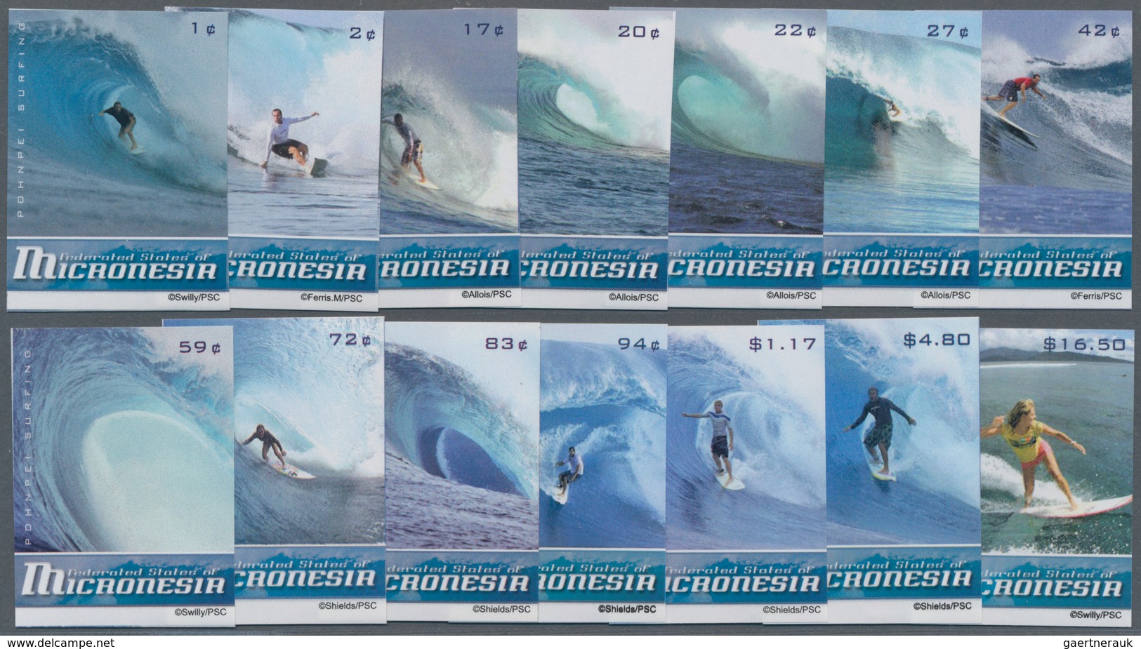 Mikronesien: 2009, Definitive Issue 'Surfing At Pohnpei' Complete Perforate And IMPERFORATE Sets Of - Micronesia