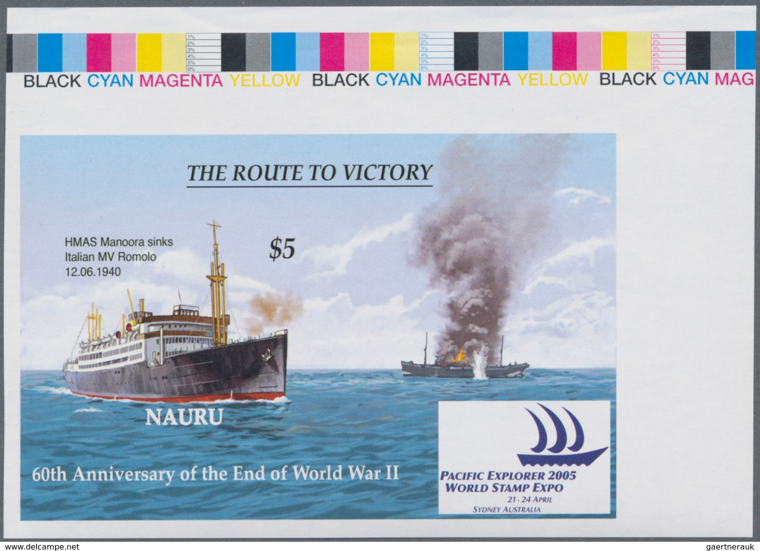 Nauru: 2005, 60 Years End Of WWII Complete Set Of Ten (ships, Airplanes, Tanks Etc.) In A Special Sh - Nauru