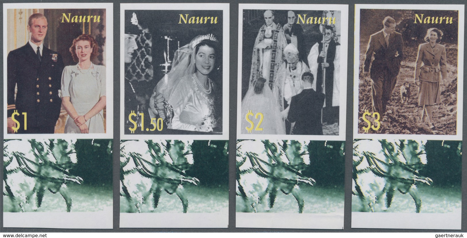 Nauru: 2007, Diamond Wedding Anniversary Of QEII And Prince Philip Complete IMPERFORATE Set Of Four - Nauru