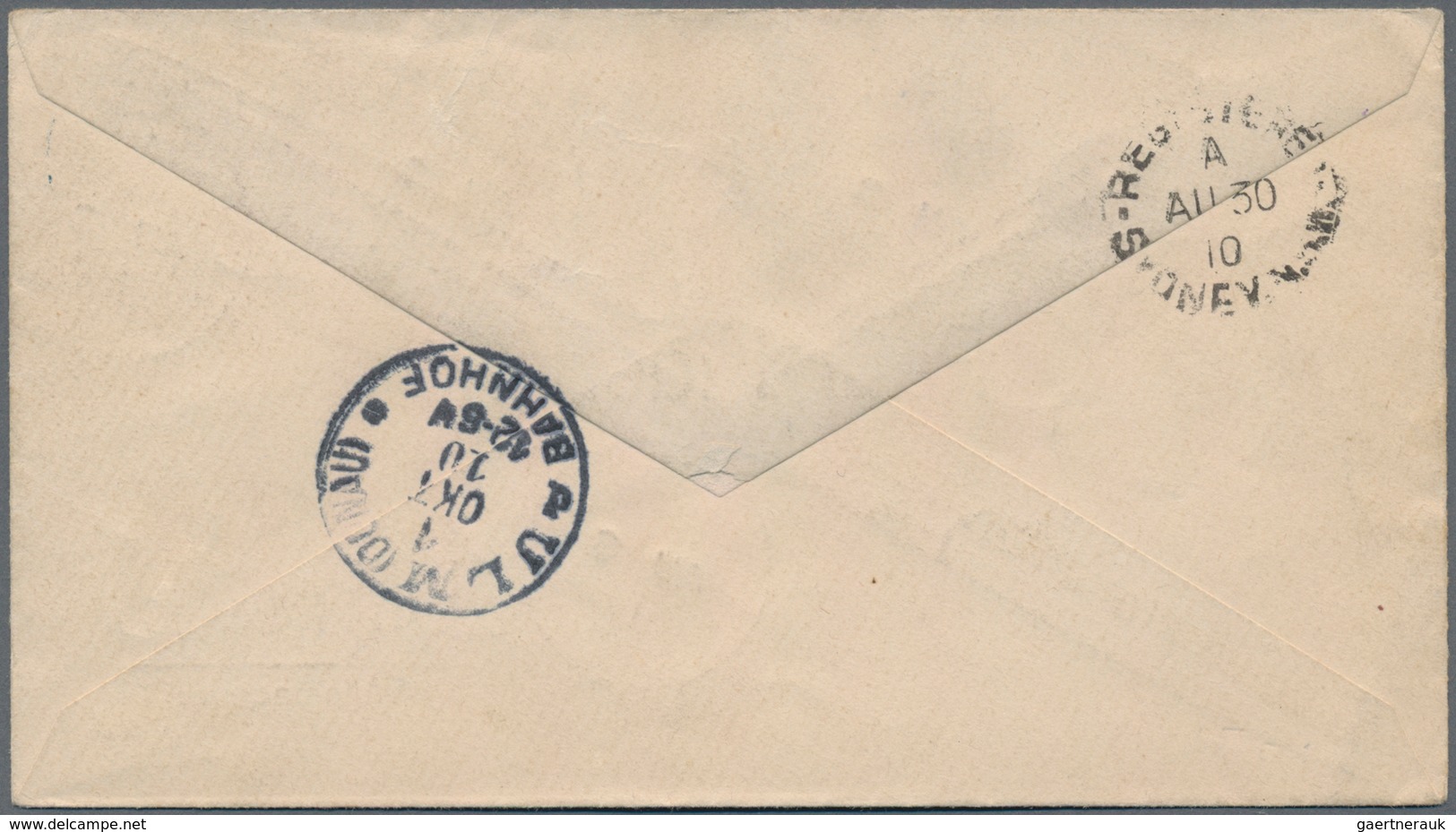 Neue Hebriden: 1910 (8.10.), Registered Cover Bearing Five Different Optd. Definitives Of Fiji (type - Other & Unclassified