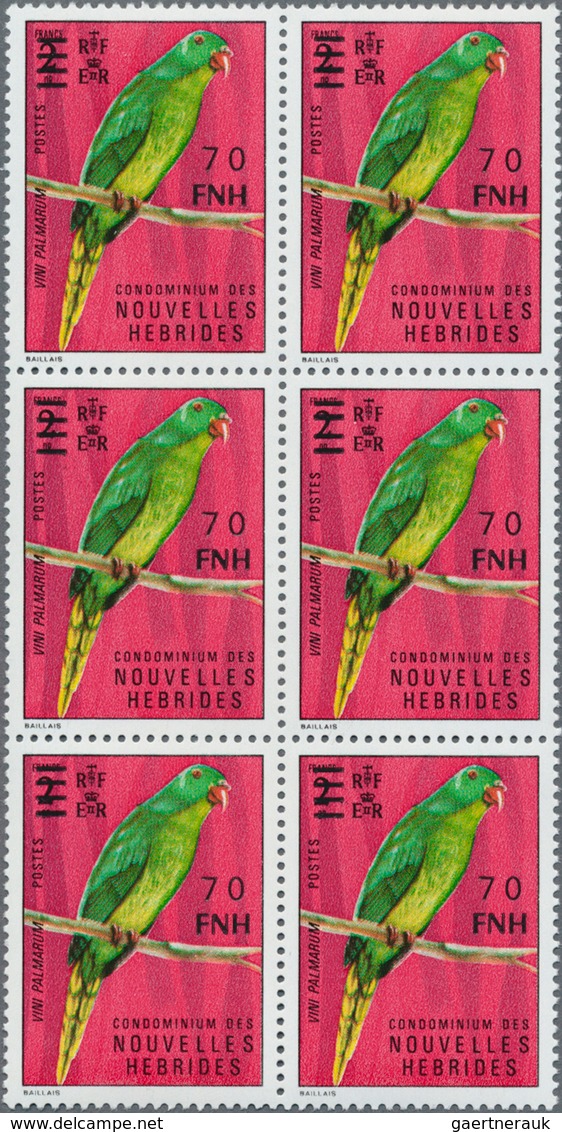 Neue Hebriden: 1977, French Value Definitive Issue Part Set Of Ten With LOCAL OVERPRINT Of New Curre - Other & Unclassified