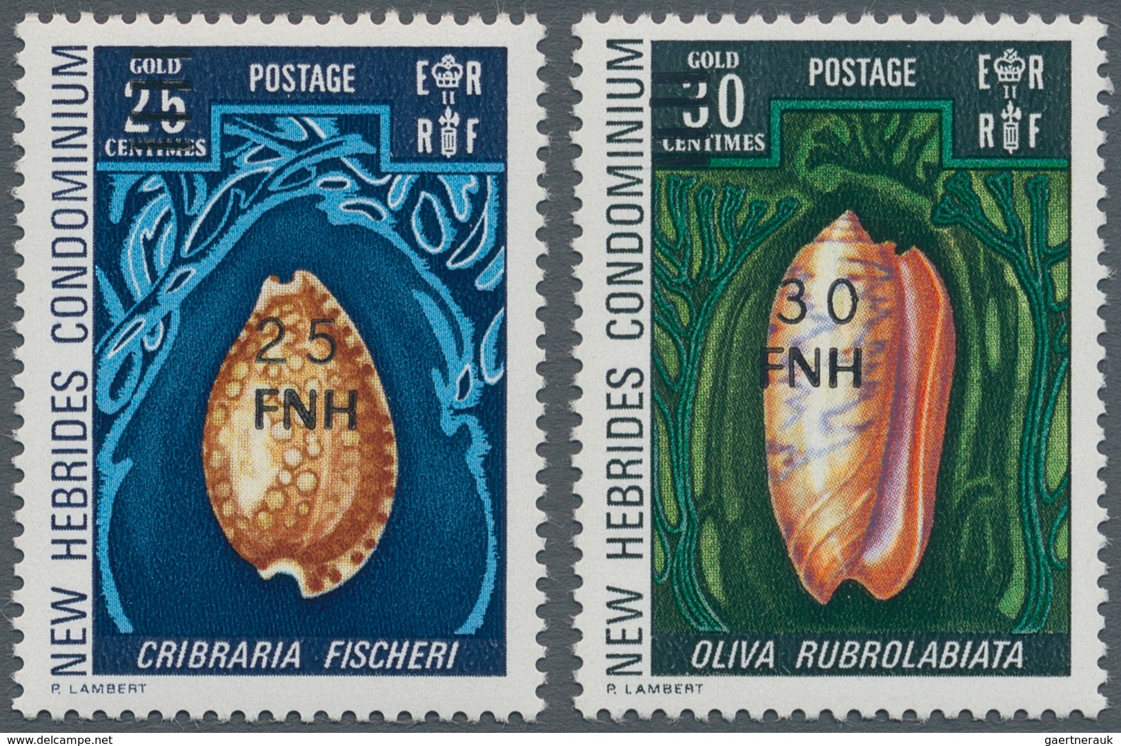 Neue Hebriden: 1977, 25 FNH On 25 Cent. And 30 FNH On 30 Centimes,"local Overprint", Mint Never Hing - Andere & Zonder Classificatie