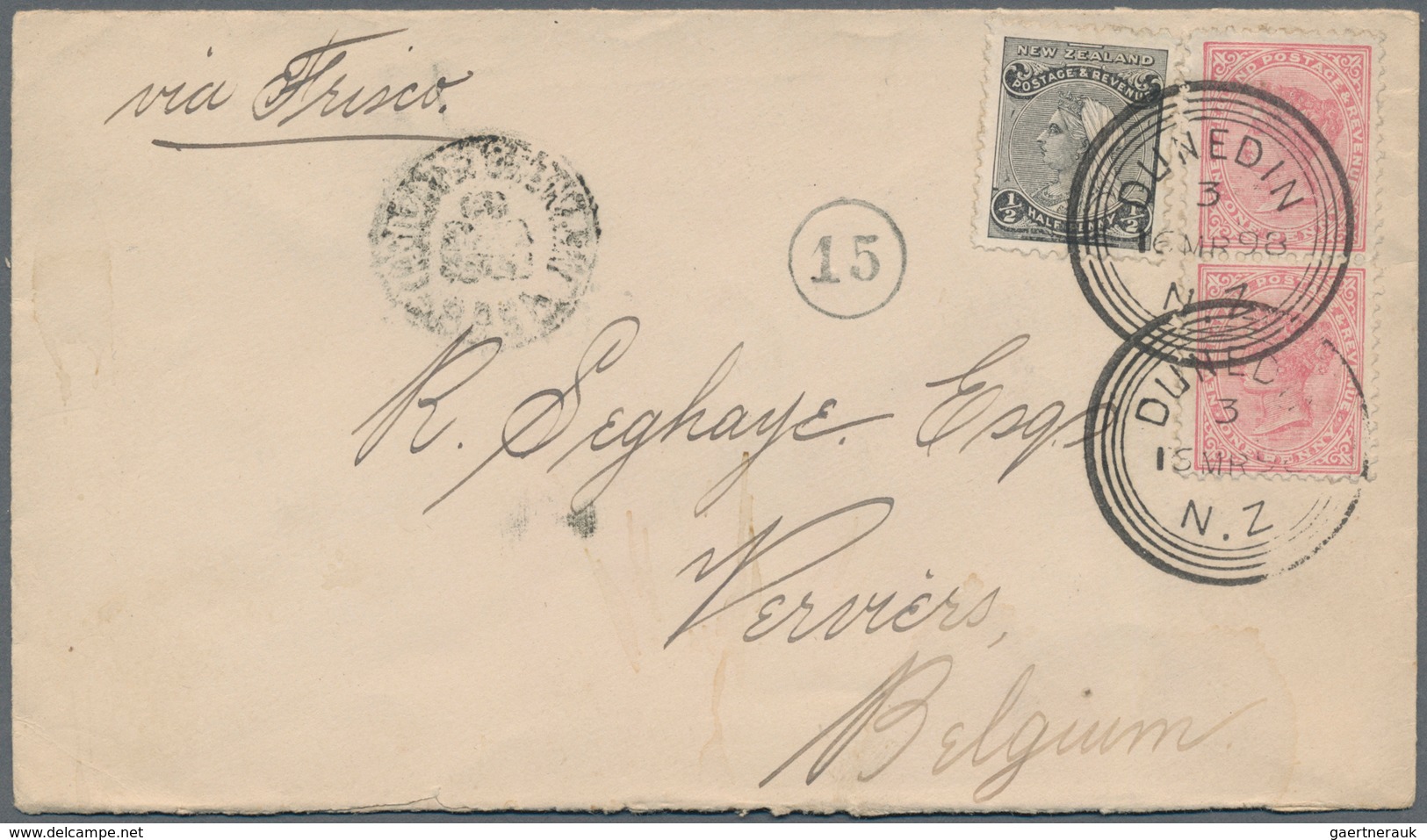 Neuseeland: 1898/1910 A Cover And A Ppc To Scarce Destinations, With 1) 1898 Cover From Dunedin To B - Other & Unclassified