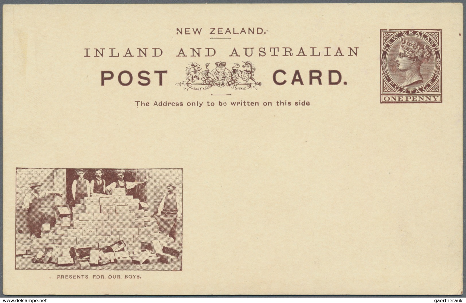 Neuseeland - Ganzsachen: 1901, eight different pictorial stat. postcards QV 1d. brown with Boer War