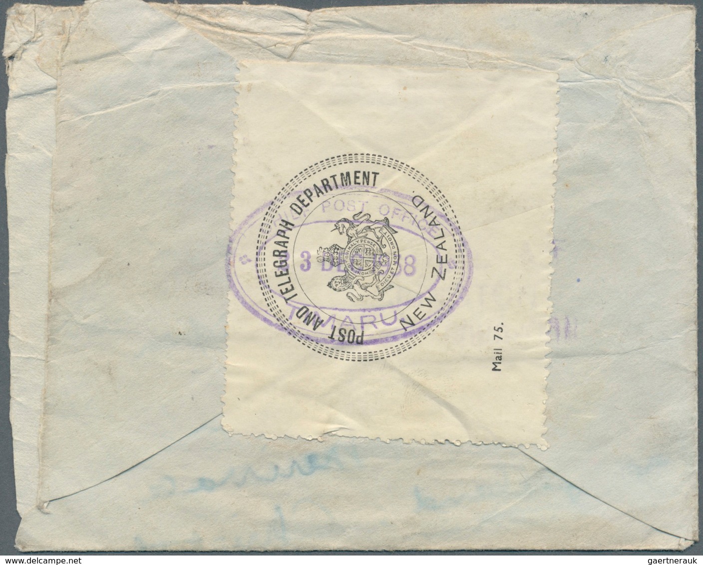 Neuseeland - Besonderheiten: 1938, Small Envelope Addressed To Timaru/New Zealand, Stamp (probably B - Other & Unclassified