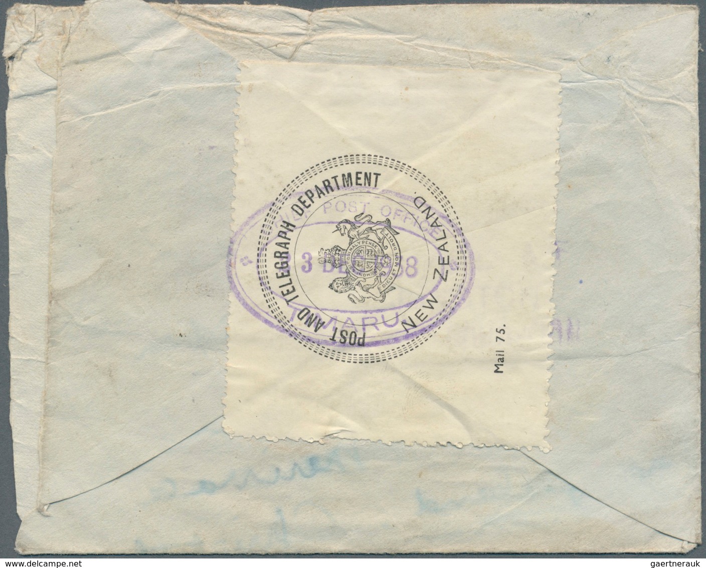 Neuseeland - Besonderheiten: 1938, Small Envelope Addressed To Timaru/New Zealand, Stamp (probably B - Andere & Zonder Classificatie