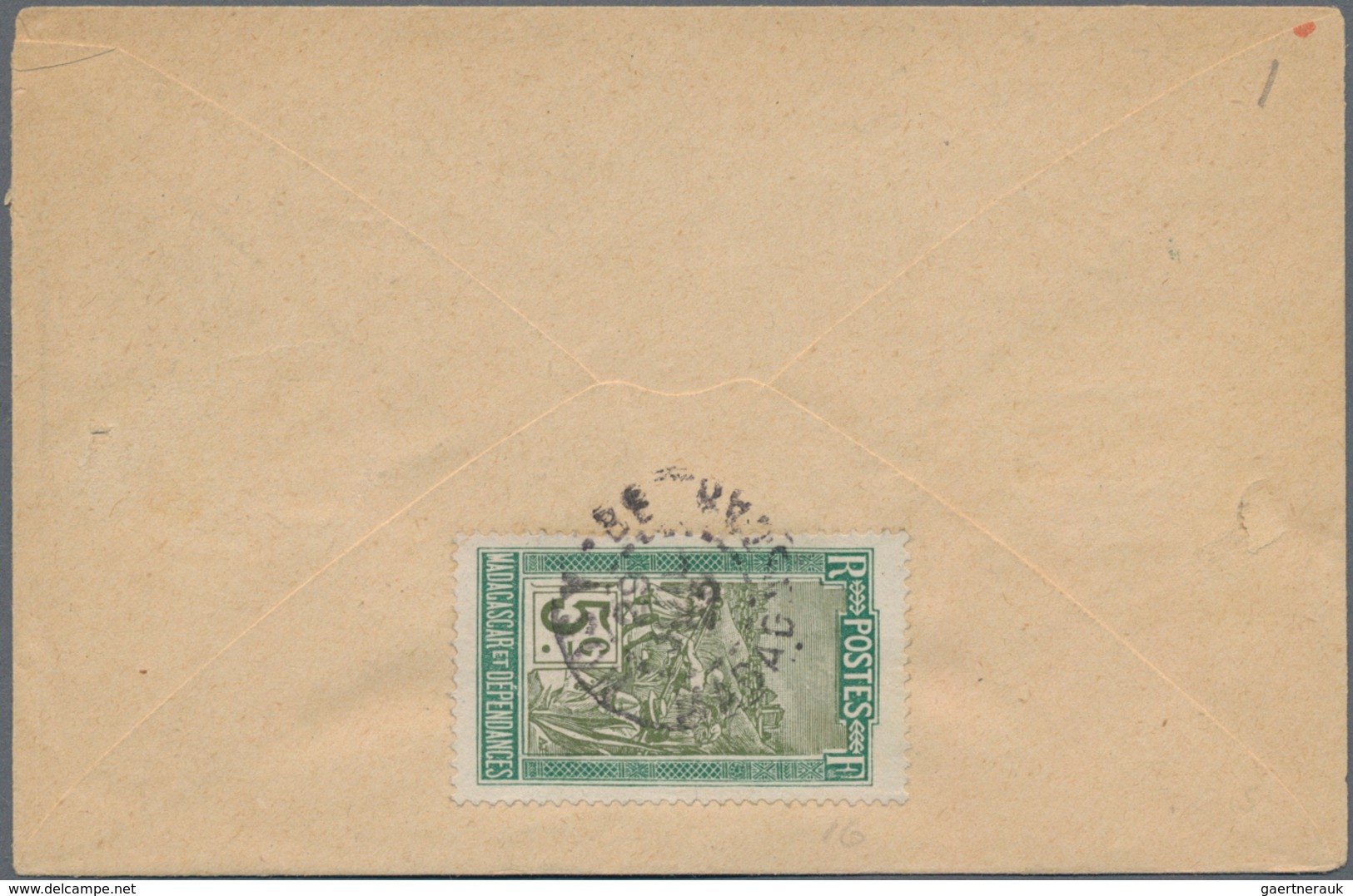 Nossi-Be: 1892 Backside Uprated Postal Stationery Envelope Sent 1923 As Printed Matter From Nosy-Bé - Other & Unclassified