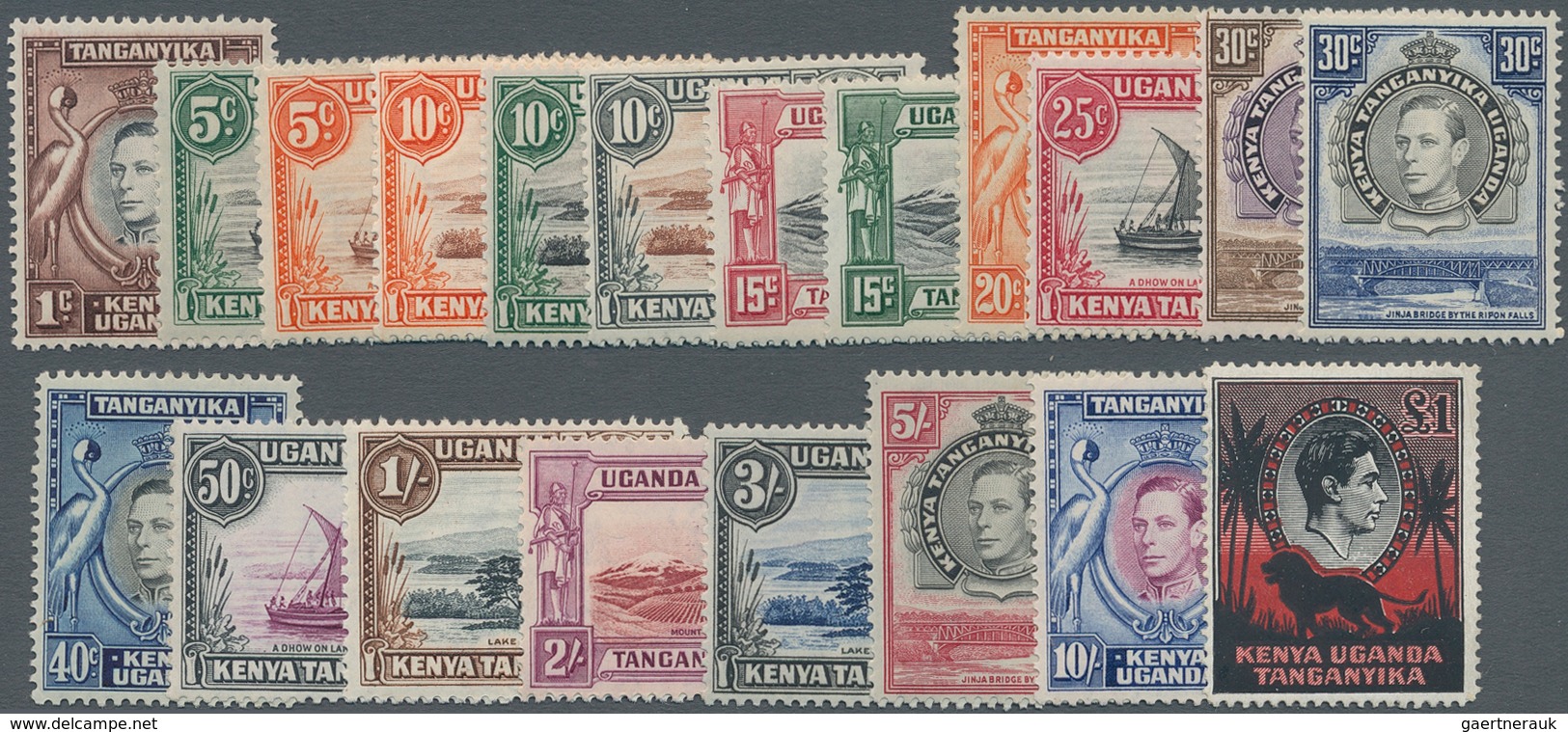 Ostafrikanische Gemeinschaft: 1938/1954, KGVI Pictorial Definitives Complete Simplified Set Of 20, M - Brits Oost-Afrika
