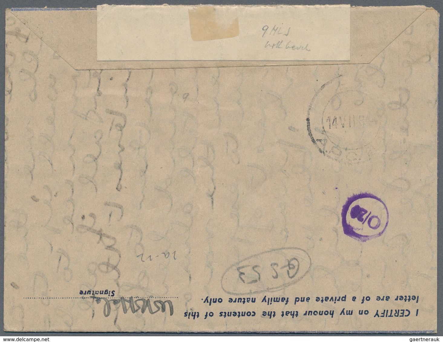 Ostafrikanische Gemeinschaft: 1944, Air Mail Letter cards with blue value tablet "25 CENTS / N 4", a