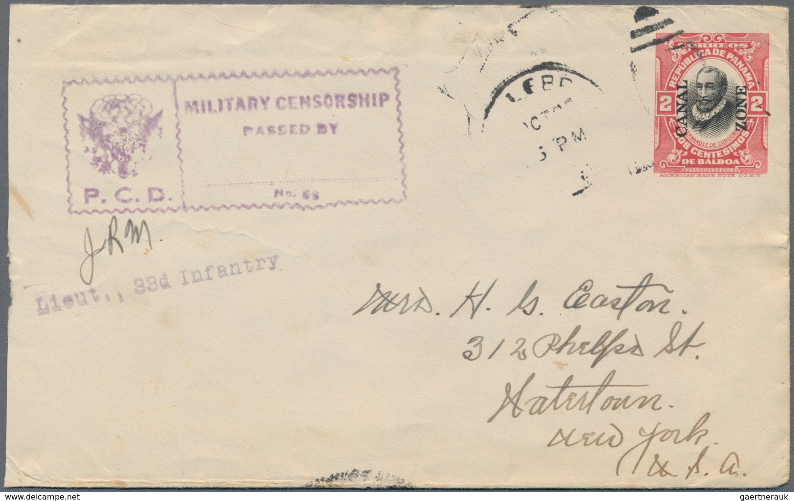 Panama-Kanalzone: 1916/18 Three Commercially Used Envelopes, All Sent To The USA, Once With Censorsh - Panamá