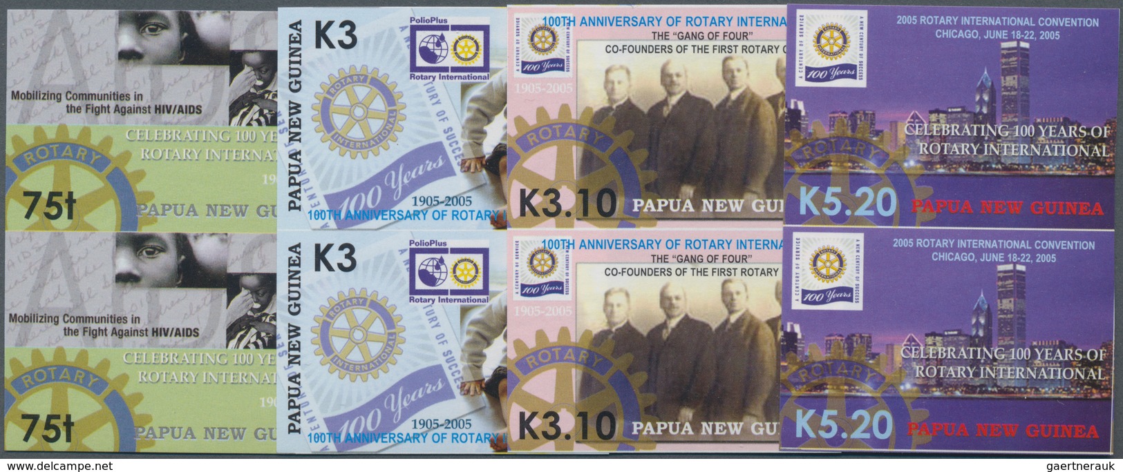 Papua Neuguinea: 2005, 100 Years Of Rotary And International Convention In Chicago Complete Set Of F - Papoea-Nieuw-Guinea