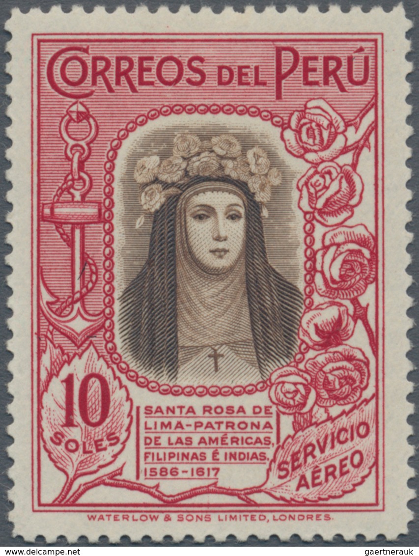 Peru: 1936/1937, Definitives "Pictorials", 10s. Carmine/brown, Fresh Colour And Well Perforated, Min - Peru