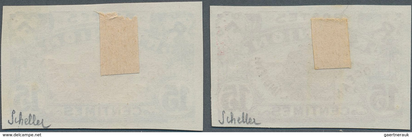 Reunion: 1917, Definitives "Pictorials", 15c. "Map", Two Imperforate Proofs In Colours "lilac/brown" - Covers & Documents
