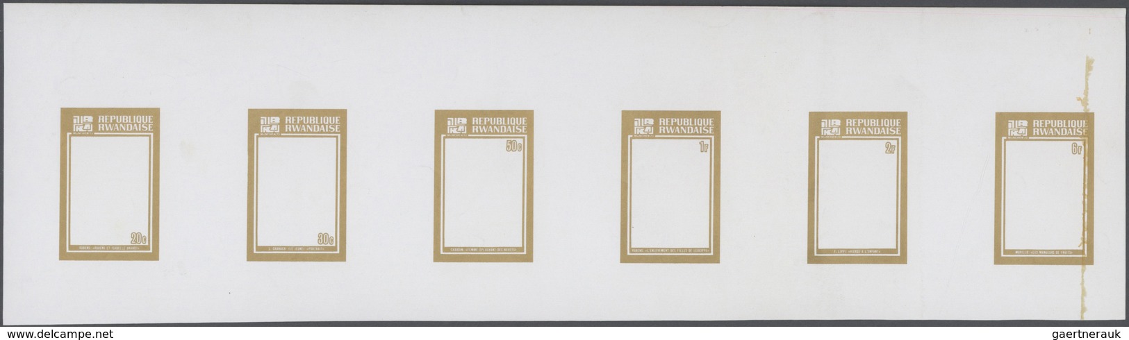 Ruanda: 1973, Rwanda, 9 Items, Collective, Progressive Proofs (9 Phases) In Horizontal Strips Of 6 F - Sonstige & Ohne Zuordnung