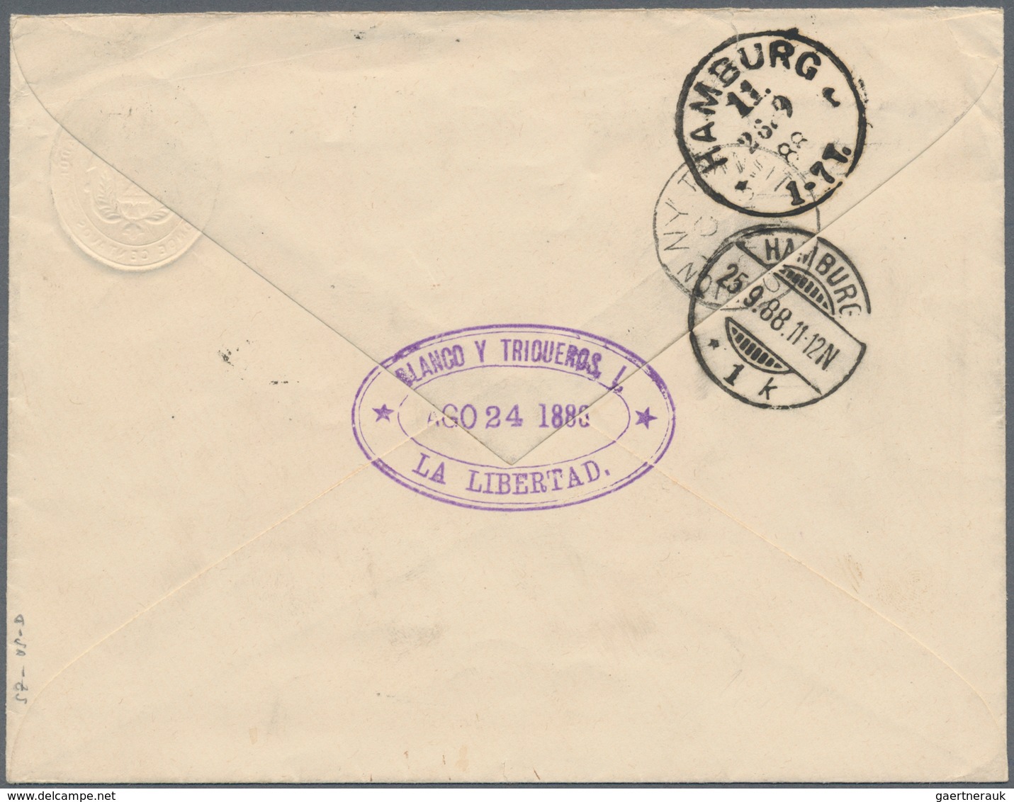 El Salvador - Ganzsachen: 1887 11 Centavos Blue Postal Stationery Envelope Without CONTAD MYOR On Fl - El Salvador