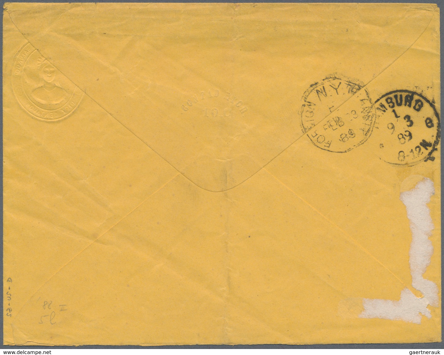 El Salvador - Ganzsachen: 1888 10 Centavos Showing PROVISIONAL Overprint, Postal Stationery Envelope - El Salvador