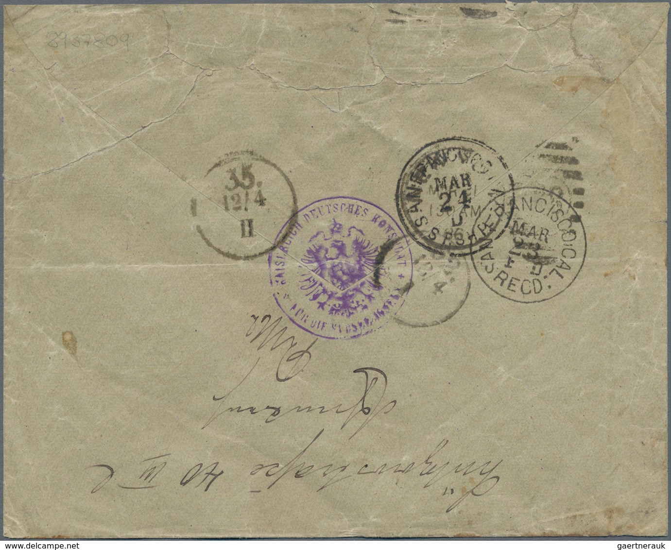 Samoa: 1886 (4 March): US 1882 5c. Brown Used On Cover From The Imperial German Consulate For The So - Samoa