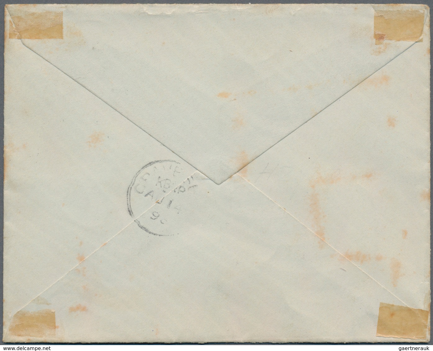 Samoa: 1895, Halving Of The 6 Pence Lilabraun (J-Davis-Privatpost) On Letter From Apia To England Wi - Samoa