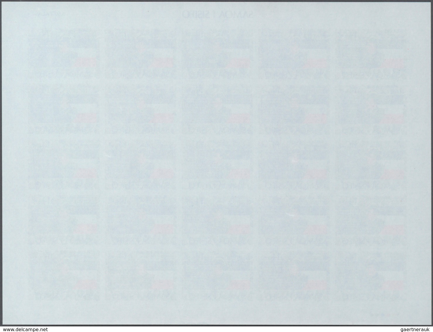 Samoa: 1980, Samoa, Complete IMPERFORATED Sheet Of 25 For 14s Stamp "Raissing Of The German Flag, 80 - Samoa