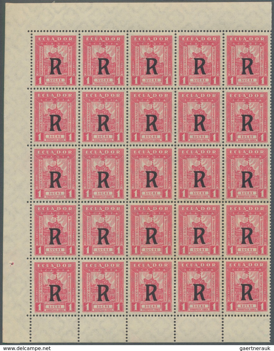 SCADTA - Ausgaben Für Ecuador: 1929, Registration Stamp 1s. Rose ‚Cathedral Of Quito‘ With Black Opt - Ecuador