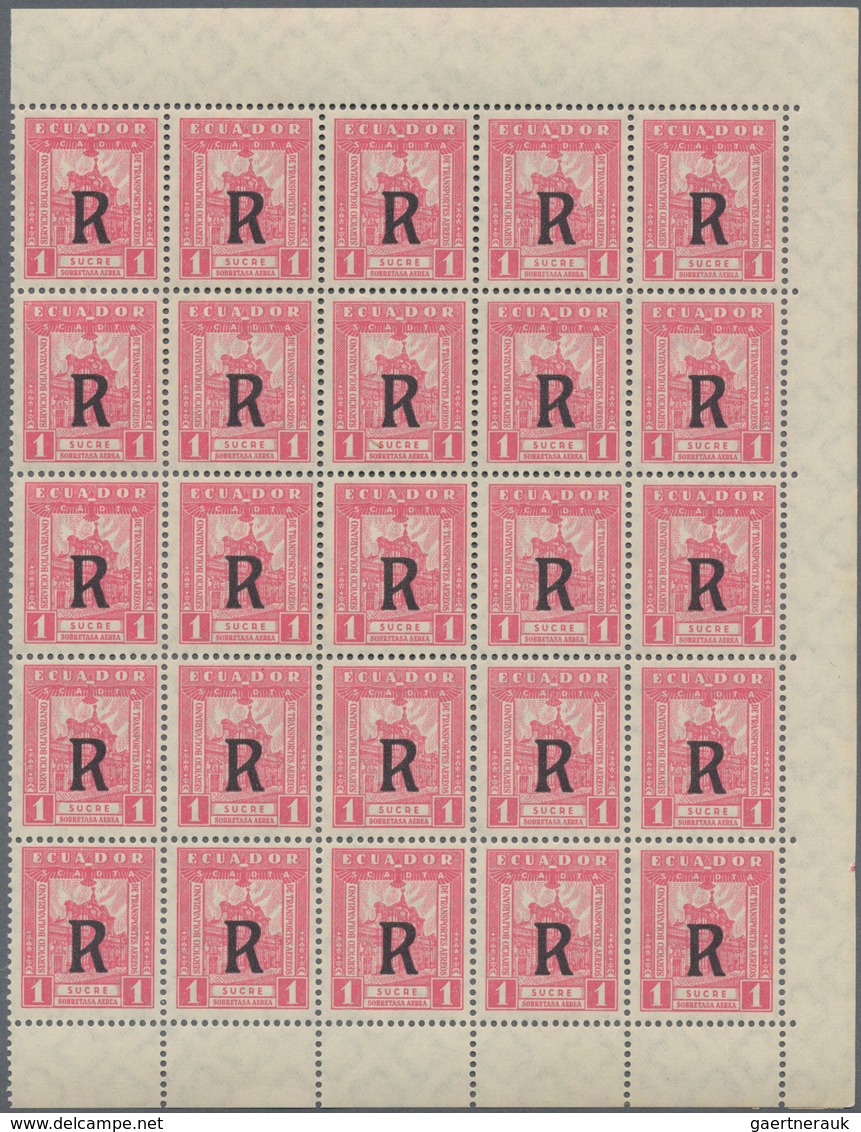 SCADTA - Ausgaben Für Ecuador: 1929, Registration Stamp 1s. Rose ‚Cathedral Of Quito‘ With Black Opt - Ecuador
