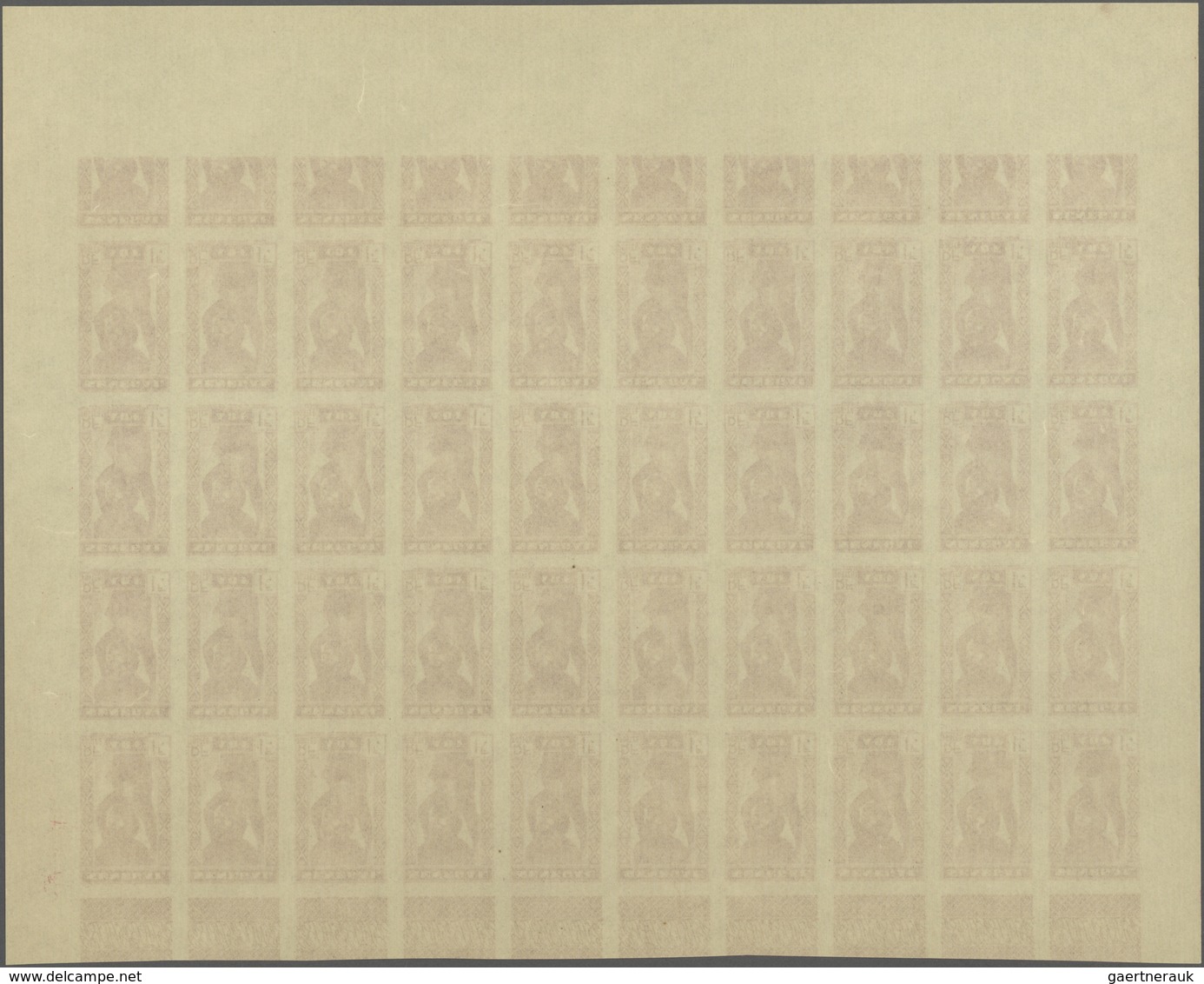 Senegal: 1938, Definitives "Senegalese Woman", 1fr. Carmine, Complete Sheet Of 50 Stamps, Full Botto - Andere & Zonder Classificatie