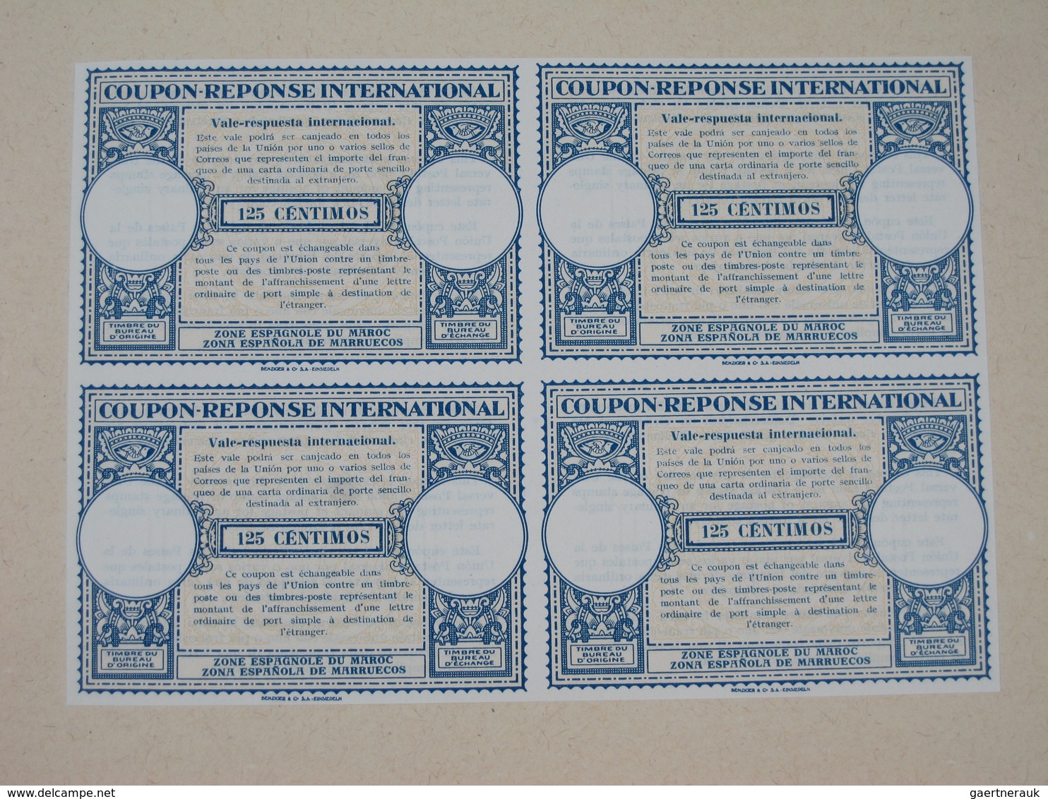 Spanisch-Marokko: 1947, INTERNATIONAL REPLY COUPON »Zone Espagnole Du Maroc / Zona Espanola De Marru - Spaans-Marokko