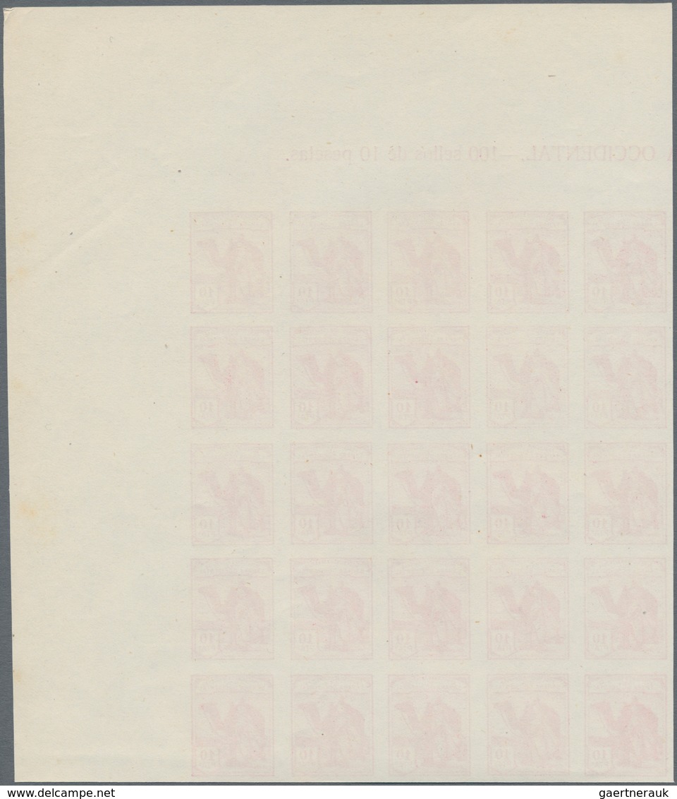 Spanisch-Sahara: 1937, Definitives "Camel Hoseman", Not Issued, 15c.-10p. Imperforate, Complete Set - Spanish Sahara