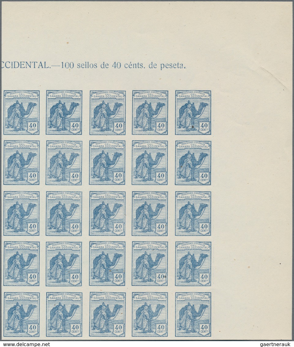 Spanisch-Sahara: 1937, Definitives "Camel Hoseman", Not Issued, 15c.-10p. Imperforate, Complete Set - Spanish Sahara