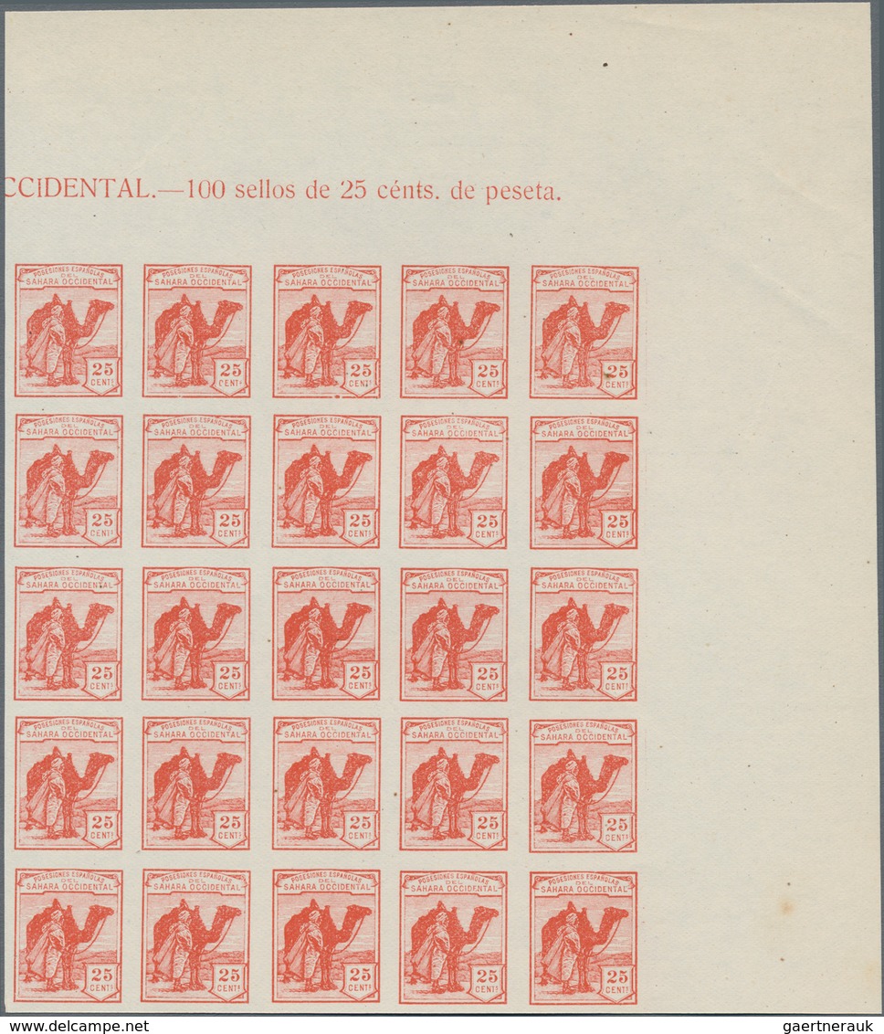 Spanisch-Sahara: 1937, Definitives "Camel Hoseman", not issued, 15c.-10p. imperforate, complete set