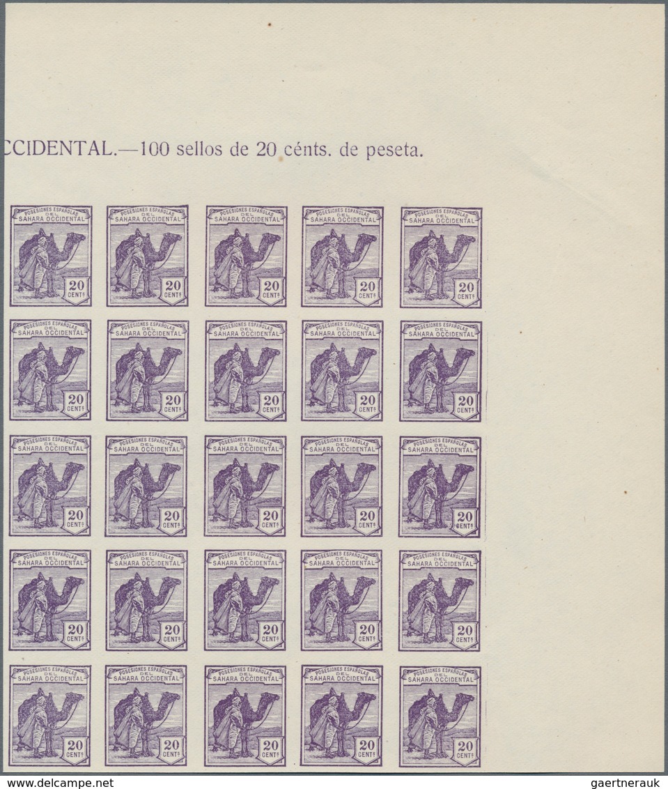 Spanisch-Sahara: 1937, Definitives "Camel Hoseman", not issued, 15c.-10p. imperforate, complete set