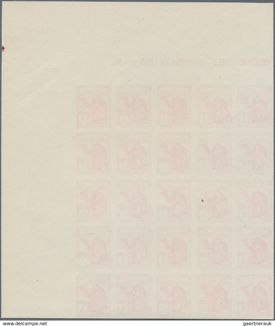 Spanisch-Sahara: 1937, Definitives "Camel Hoseman", not issued, 15c.-10p. imperforate, complete set