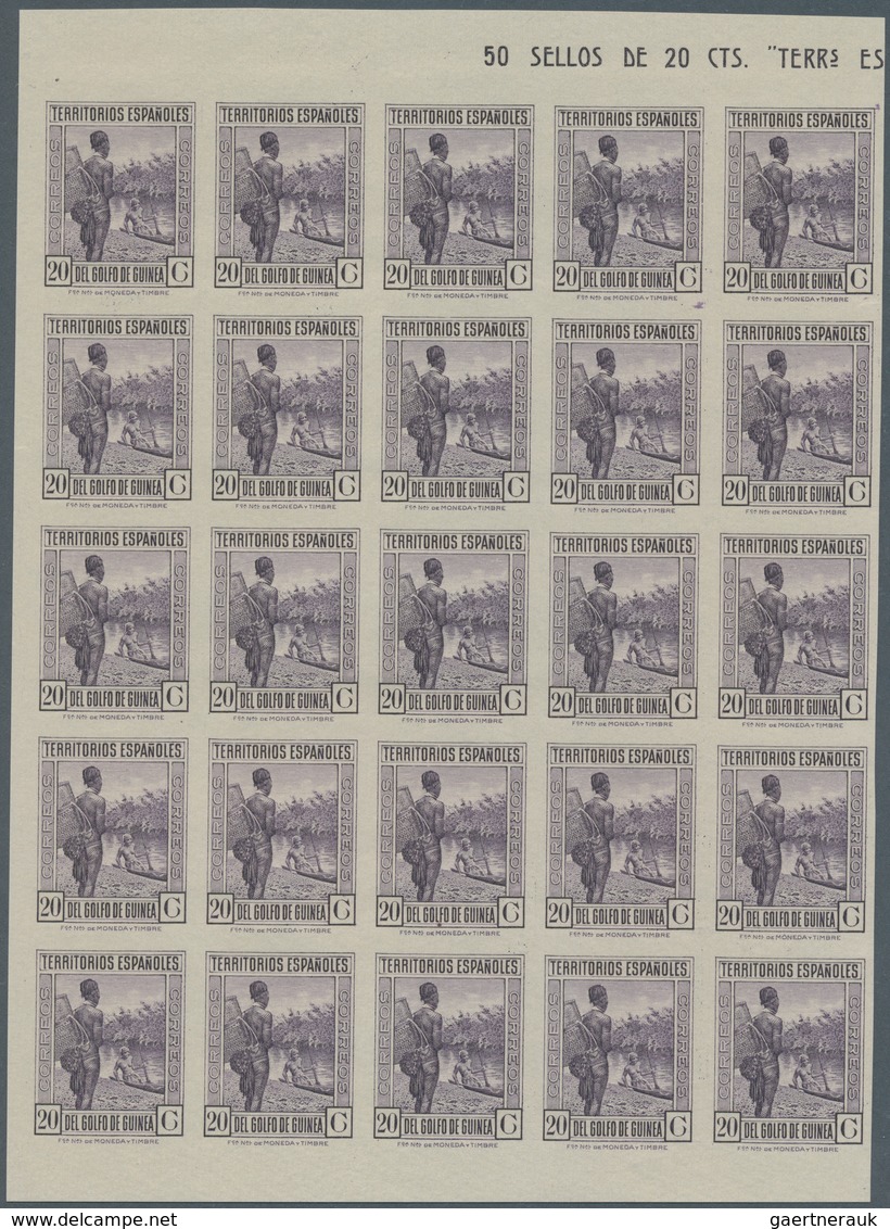 Spanische Besitzungen Im Golf Von Guinea: 1932, Definitive Issue 20c. Deep Violet (native) Without C - Spaans-Guinea