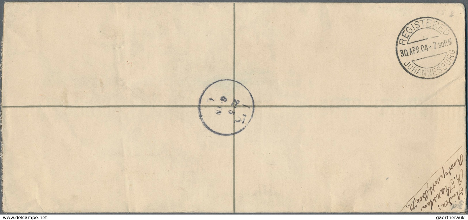 Transvaal: 1904 (30.4.), Registered Letter (long Size) KEVII 4d. Blue Uprated With Four Different KE - Transvaal (1870-1909)