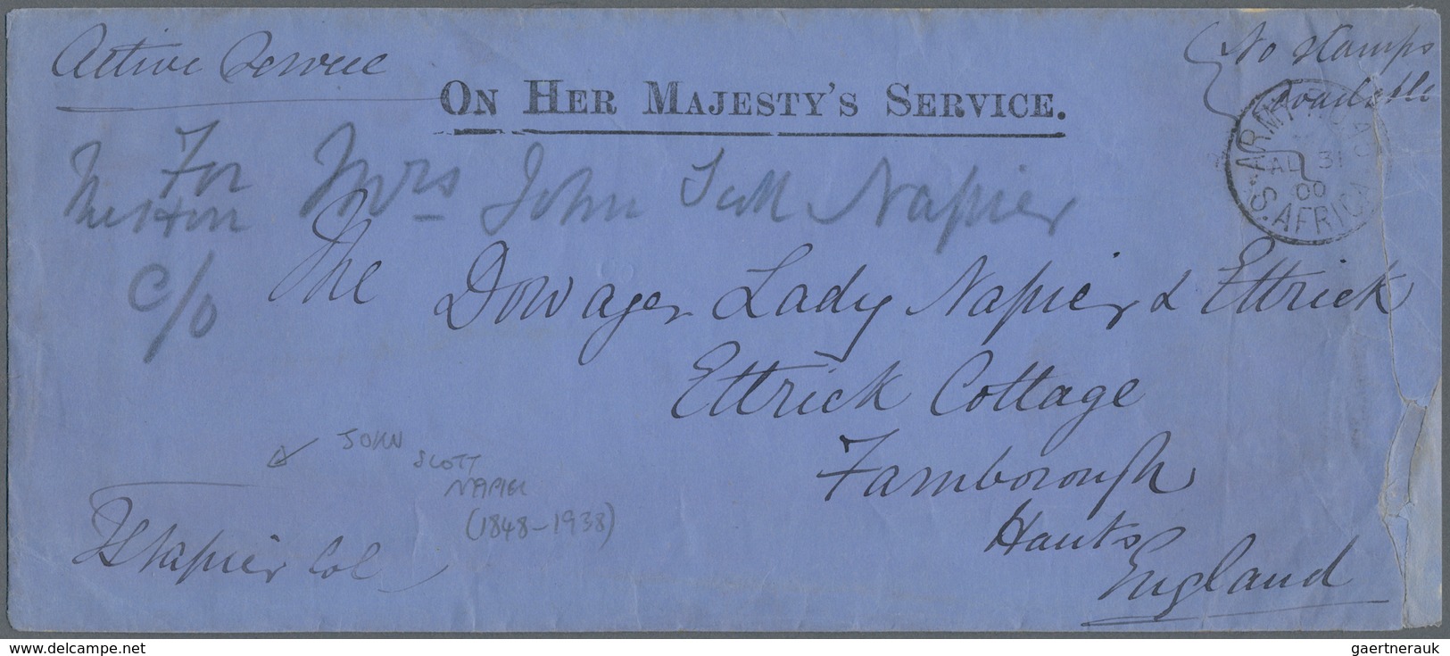 Südafrika: 1900 - 2nd BOER WAR AUG. 31 - OHMS - Large Envelope Endorsed NO STAMPS AVAILABLE - Ex COL - Other & Unclassified