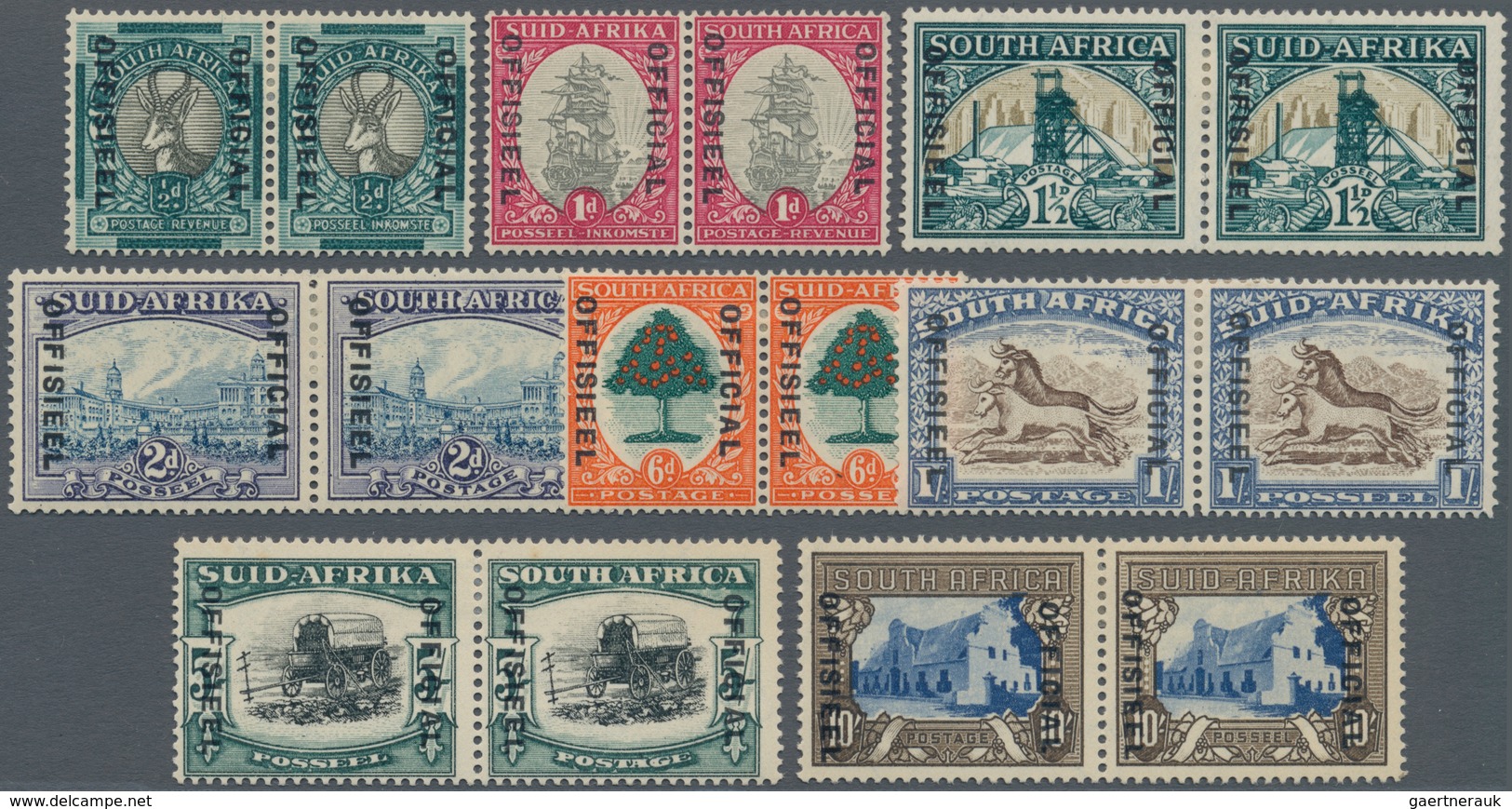 Südafrika - Dienstmarken: 1935/1948, Pictorial Definitives Complete Simplified Set Of Eight In Se-te - Dienstzegels