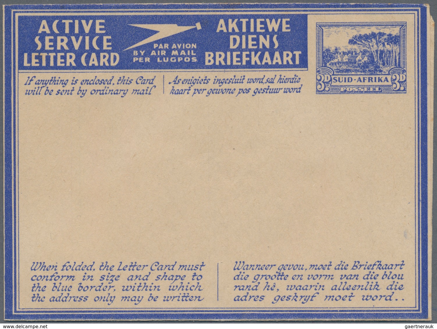 Südafrika - Ganzsachen: 1941/1943, Four Different Types Of ACTIVE SERVICE LETTER CARDS 3d. Blue 'Sou - Andere & Zonder Classificatie