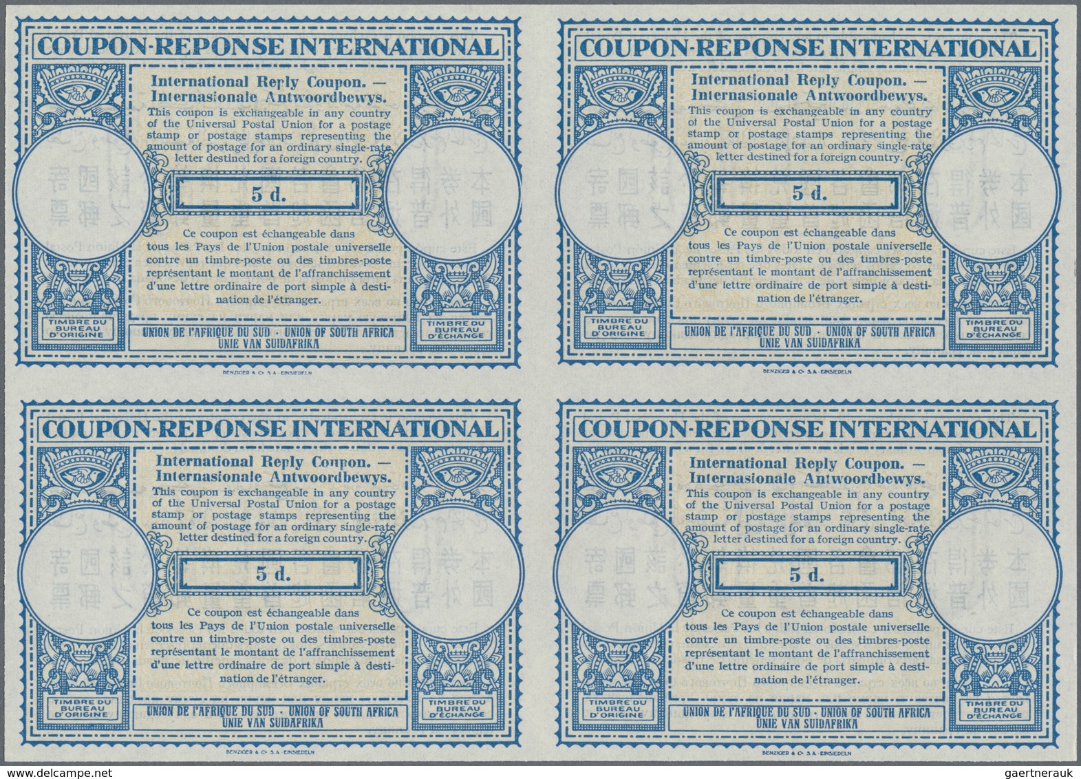 Südafrika - Ganzsachen: 1948/1955. Lot Of 2 Different Intl. Reply Coupons (London Type) Each In An U - Other & Unclassified