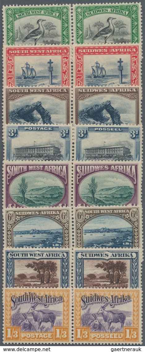 Südwestafrika: 1931, Pictorial Definitives Complete Set Of 14 Incl. Airmails In Se-tenant Horizontal - South West Africa (1923-1990)