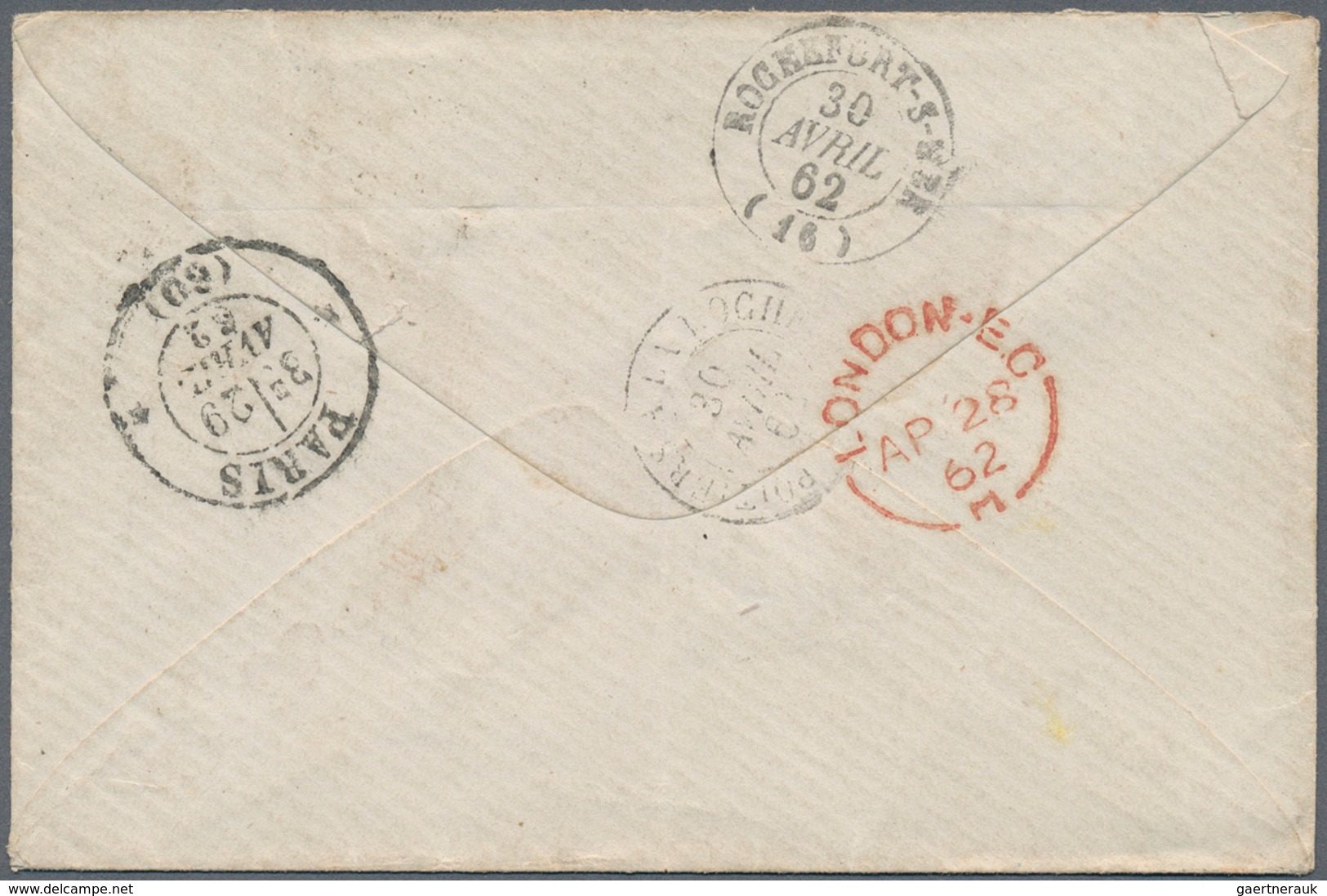 Tahiti: 1862. Envelope To France From The 'Viaud' Correspondence With Octagonal Anglo-French Account - Tahití