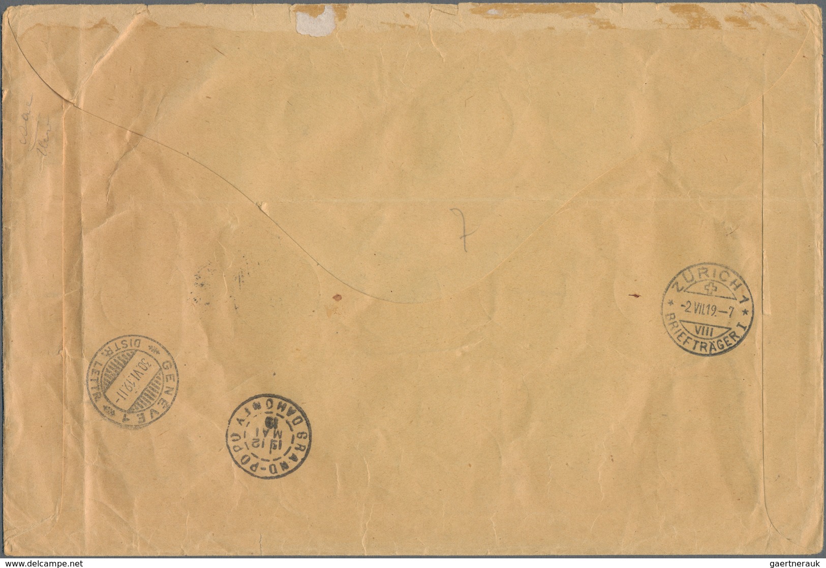 Togo: 1919 Registered Cover With Franking Of The Issue Of 1916 By Dahomey With Overprint Franco-Engl - Togo (1960-...)