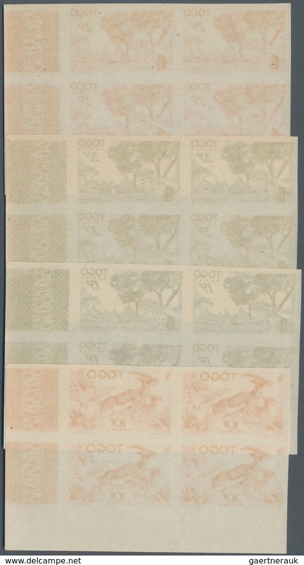 Togo: 1947, Defintives "Views Of Togo", 10c.-25fr., Complete Set Of 18 Values In Imperforate Margina - Togo (1960-...)