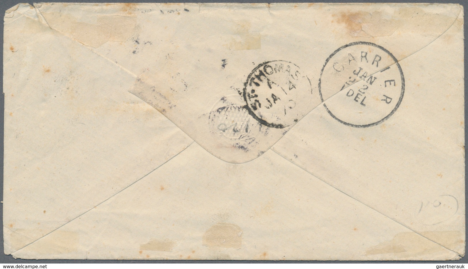 Trinidad Und Tobago: 1870/1876, Two Entires: (1d.) Red And 4d. Violet On Envelope From "TRINIDAD JA - Trinidad & Tobago (1962-...)