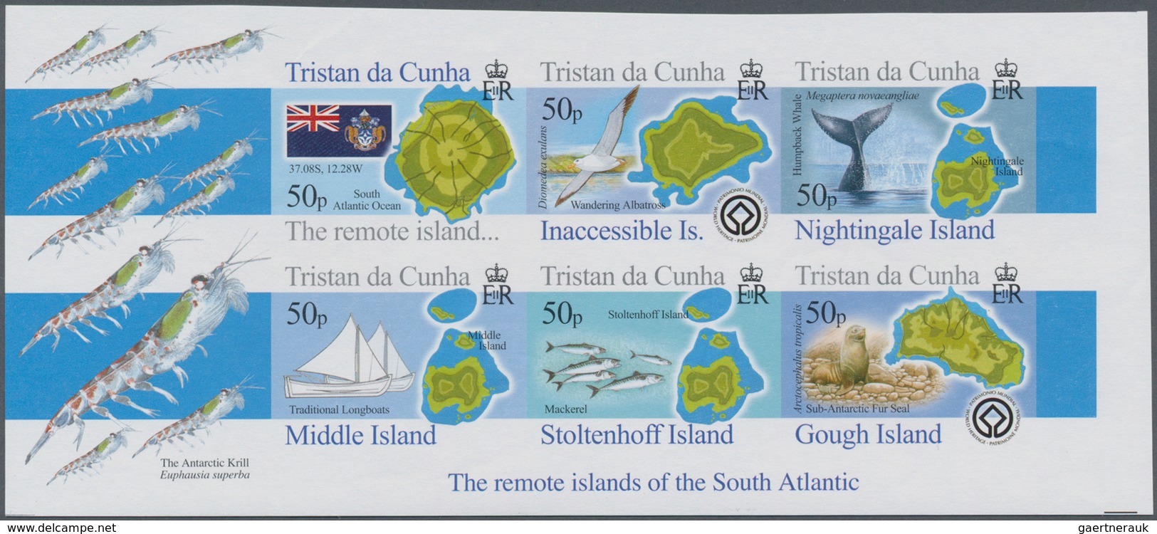 Tristan Da Cunha: 2007, Maps And Landscapes Of Tristan Da Cunha Complete Perf. And IMPERFORATE Sheet - Tristan Da Cunha