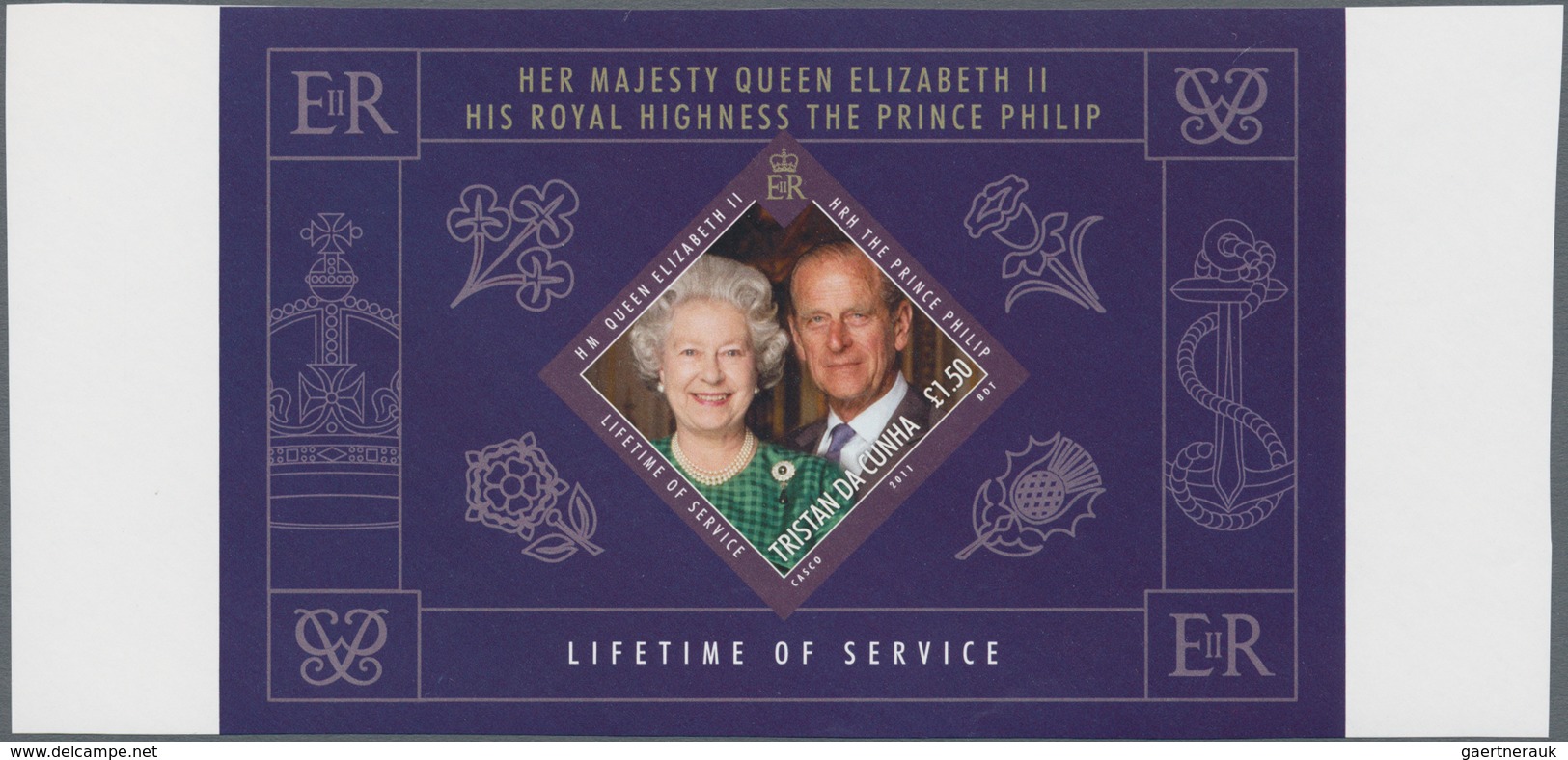 Tristan Da Cunha: 2011, 85th Birthday Of QEII Special Sheetlet With Six Stamps + Three Printed Label - Tristan Da Cunha